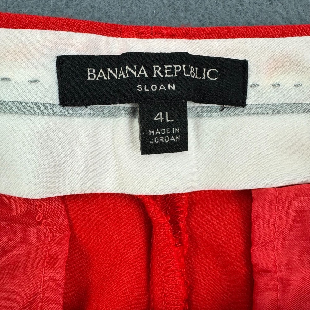 BANANA REPUBLIC Sloan Womens straight STRETCH ankle dress pants RED - 4 L *READ - Picture 6 of 7